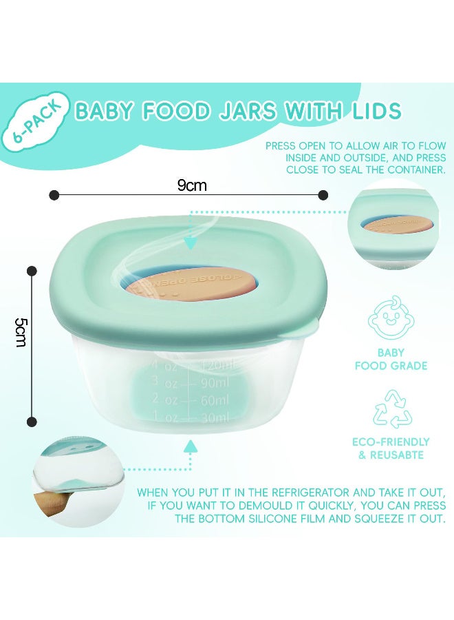 ZERIFAM Baby Food Storage Containers, 4 oz Baby Food Jars with Lids, Leak Proof Reusable Snack Containers, Freezer, Microwave and Dishwasher Safe, Suitable for Nurseries, Schools and Travel - Image 2